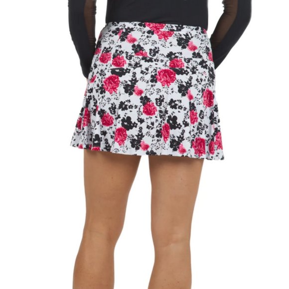 Ibkul Linited Edition 14in Swing Skort Xenia Red and Black Floral NWT - Picture 2 of 14